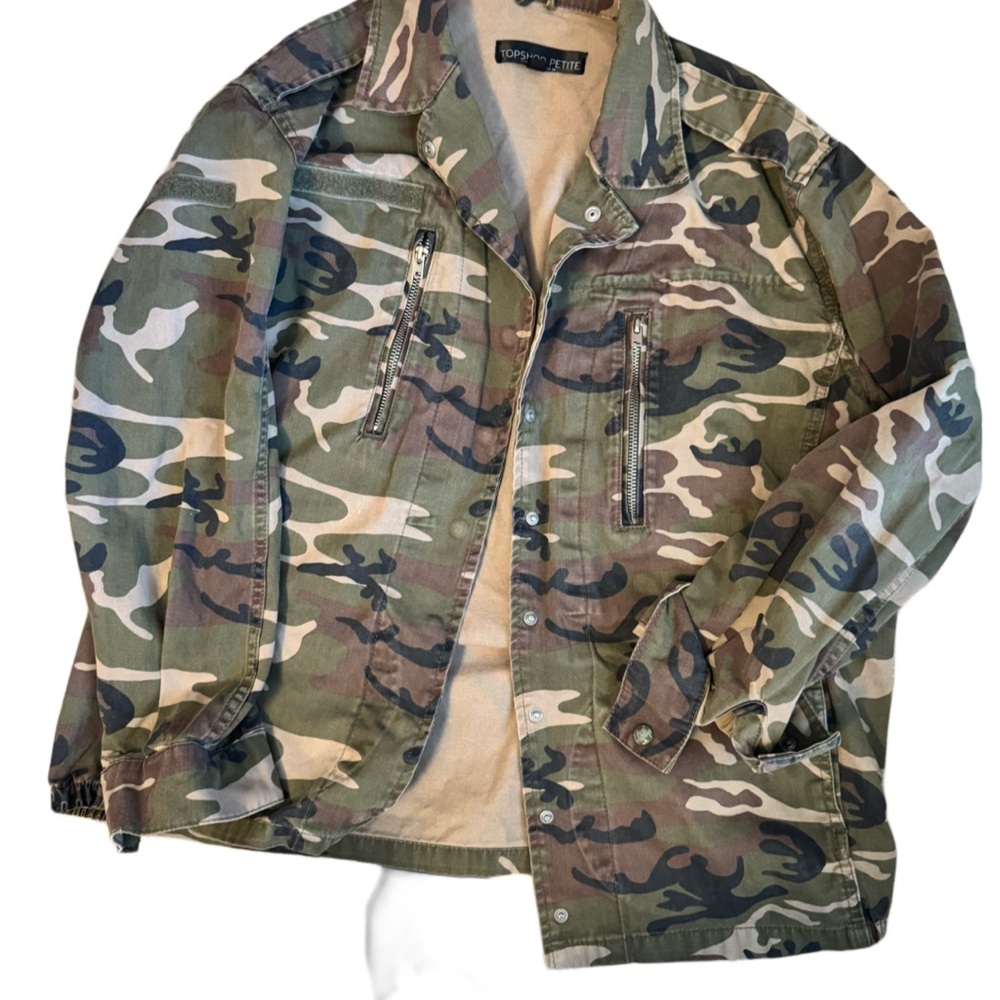 Topshop Camouflage Utility Jacket